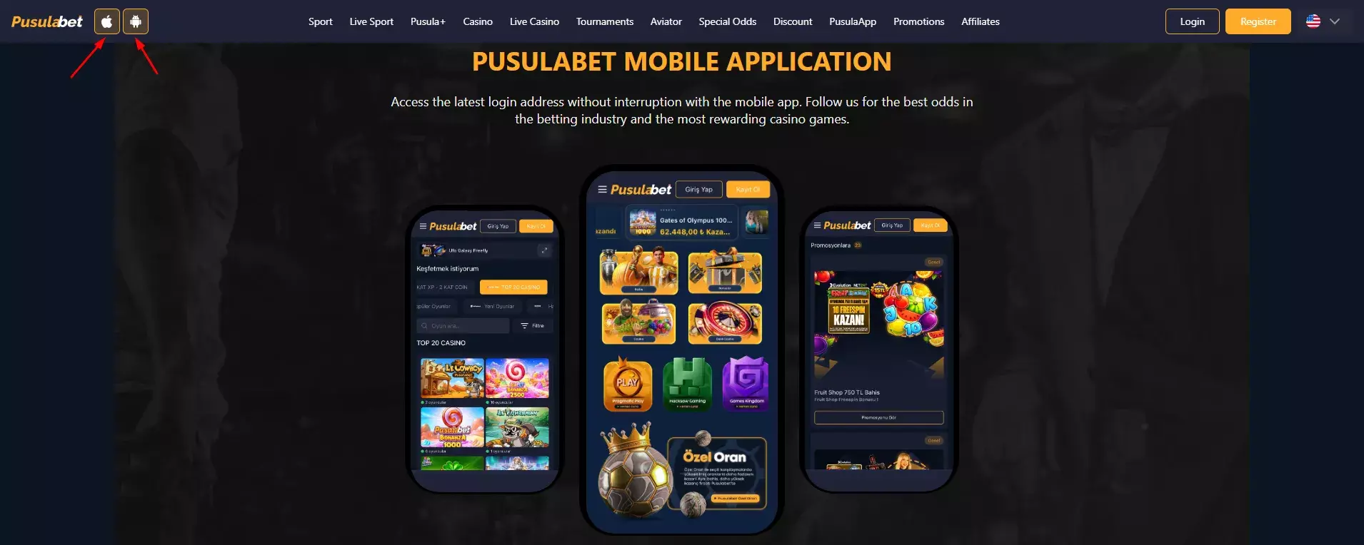 Pusulabet mobile app